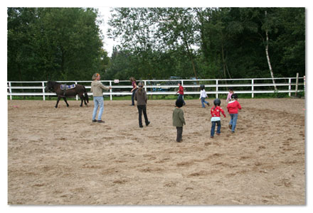 Kindergeburtstag mit Begegnung mit Pferden